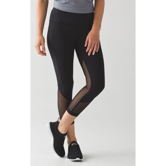Lululemon Pace Rival Crop Marathon Leggings Black Size 4 - Picture 4 of 9